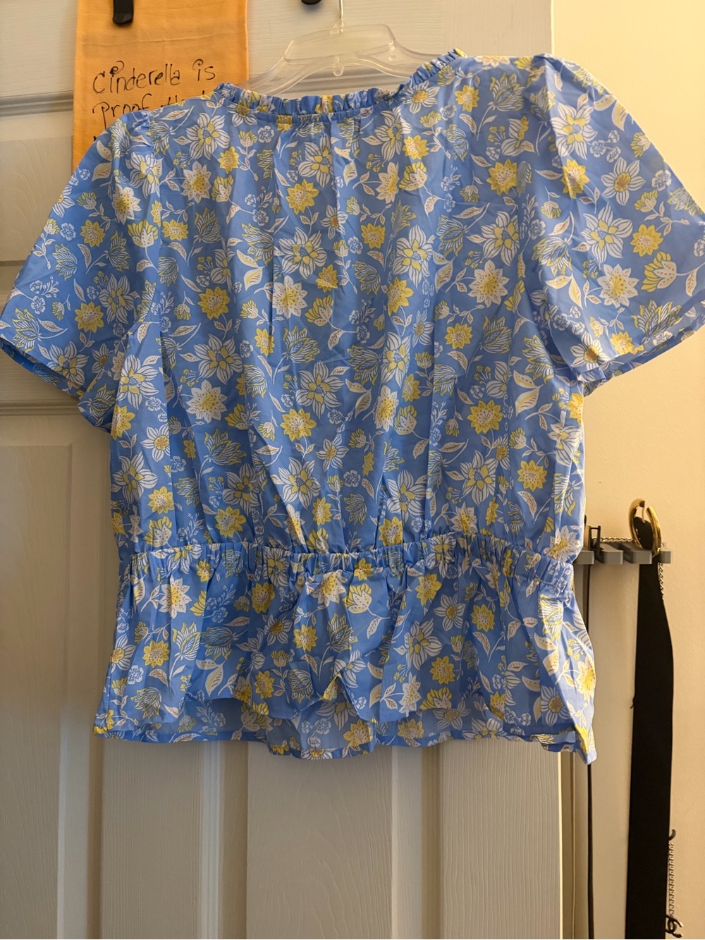 Ann Taylor Blue Floral Ruffle Peplum Blouse - Picture 8 of 10